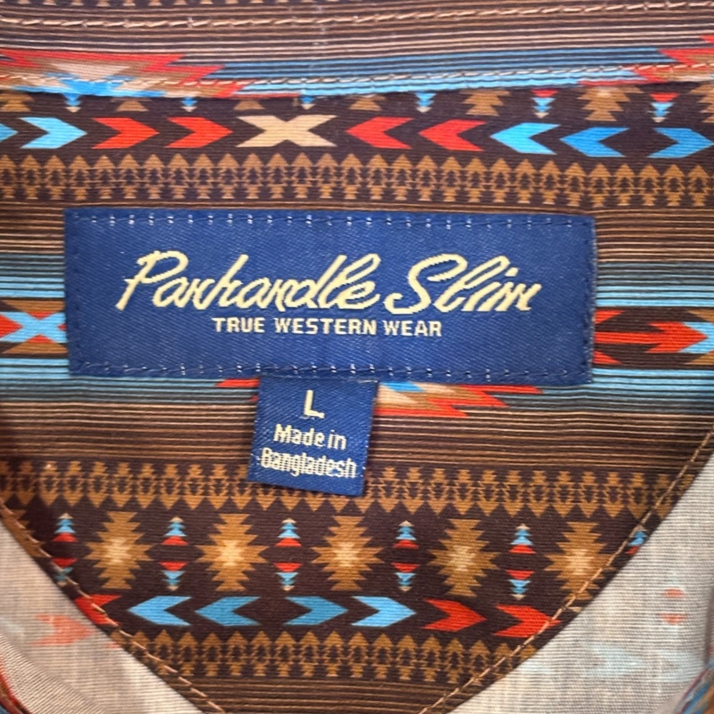 Panhandle Slim Men's Large Pearl Snap Shirt Cotton Southwest Western NWOT - Picture 4 of 5